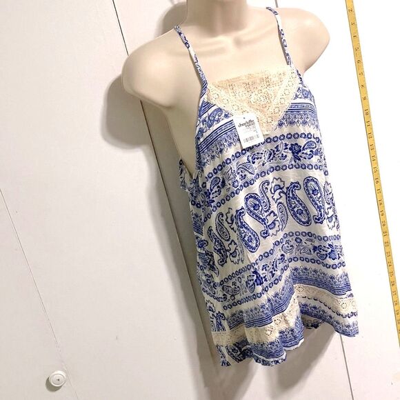 Bohemian Boho Paisley High Low Racerback Sleeveless Tank Womens Large - Picture 7 of 16